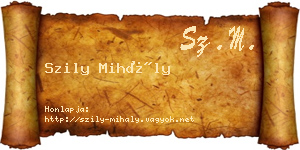 Szily Mihály névjegykártya