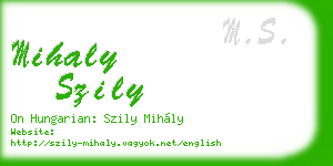 mihaly szily business card