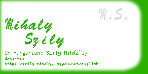 mihaly szily business card